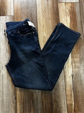 Boy’s Husky Dark Blue Denim Jeans with Knit Waistband